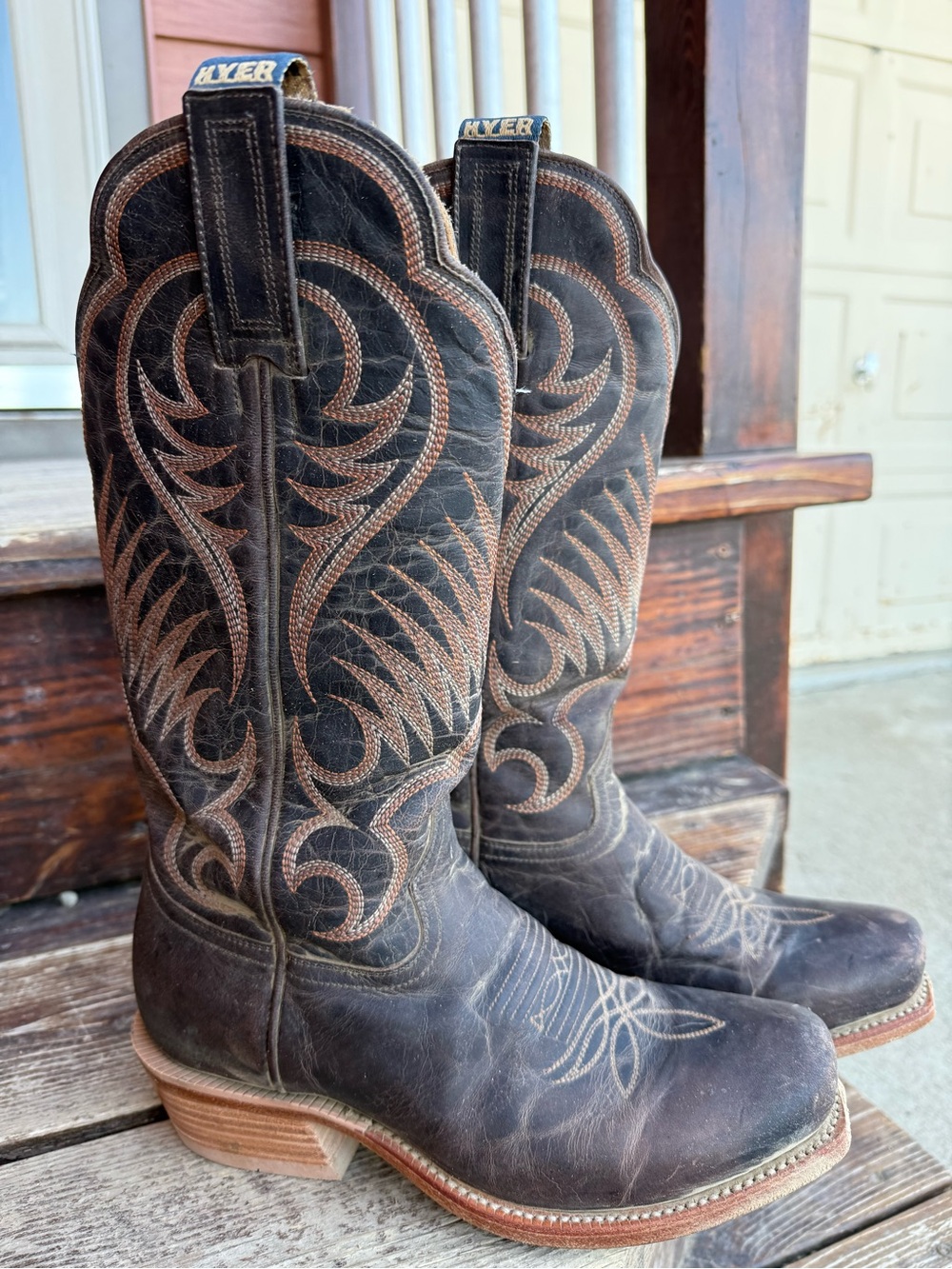 Hyer Brown Western Cowboy Boots